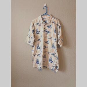 Aftco Bluewater Men's Short sleeve button down casual shirt Size XL